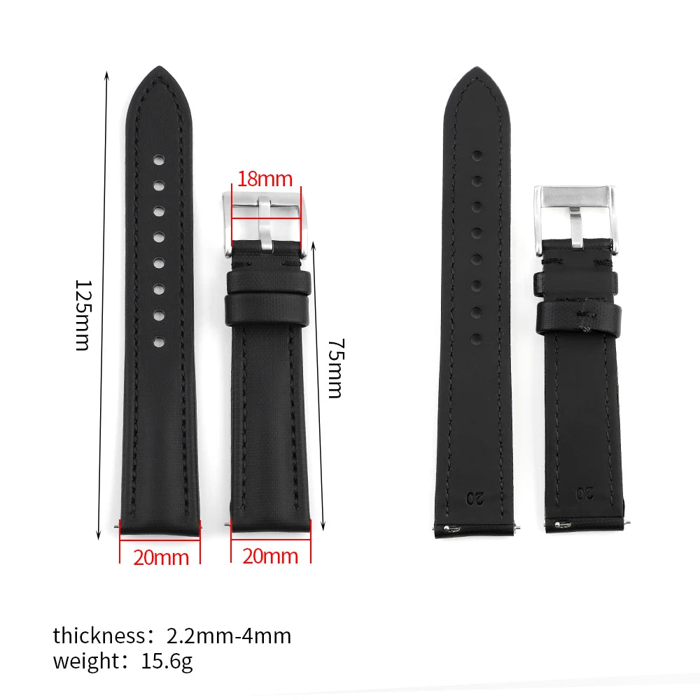 Sailcloth Waterproof Watchband 18Mm 19Mm 20Mm 21Mm 22Mm 23Mm 24Mm Quick Release Straps for Omega Blancpain Seiko Divers Watches